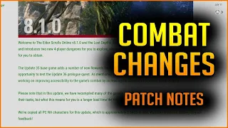 Taking a look at the Combat Changes in the PTS Patch Notes for U35 Lost Depths ESO