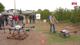 Demostración de aplicación de fitosanitarios con drones en frutales