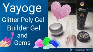 Yayoge Glitter Poly Gel, Builder Gel, and Gems