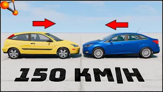 FORD FOCUS Mk1 vs FOCUS Mk3! 150 Km/H CRASH TEST! - BeamNg Drive