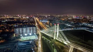 Bucharest night from drone - HYPERLAPSE