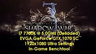 Middle Earth: Shadow of War - i7 7700K 5.0GHz / GTX 1070 SC / 1080 Ultra Settings (Benchmark Tool)