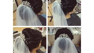 Свадебная прическа на средние и длинные волосы.Прическа на выпускной. Wedding and prom hairstyle