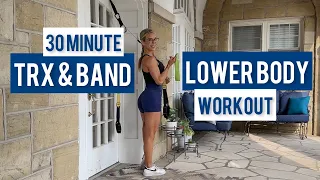 30 Minute TRX and Mini Band Lower Body Workout | Glute Focused | No Jumping | Low Impact