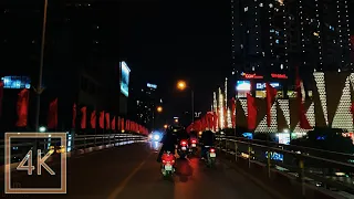 [4K] Driving Around Hoan Kiem Lake and Hanoi Old Quarter Street in Winter Night | Hanoi Driving #27