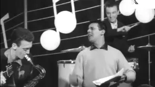 1950s UK Art Baxter Performs Rock n Roll Song, Teenagers Dancing
