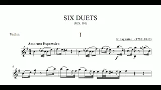 Paganini: 6 Duets for Violin and Guitar MS.110 (Sheet Music)