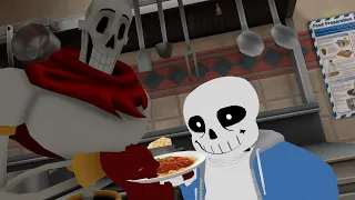 sans & PAPS SKELETON STYLE SPAGHETTI (UNDERTALE VR)