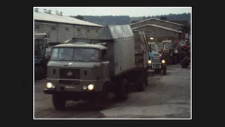 LPG Oschatz / Laas DDR 1984 Ein sozialistisches Dorf bei Leipzig.