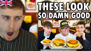 Brit Reacting to Brits try the best Burgers in New York!