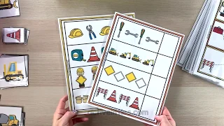 Construction Task Box Printable for Early Learning