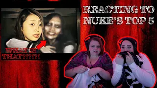 REACTING TO NUKES TOP 5 - Top 10 SCARY Ghost Videos To SEND YOU RUNNIN' (WHHHYYYYYY?!?!?!)