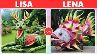 Lisa or Lena 🍉🍌🥝 | AMAZING FRUITS EDITION | #lisaorlena #lisaandlena #lisa #lena