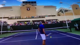 Novak Djokovic - Marin Cilic Practise Session - Court Level View