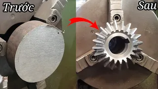 I Machined 45° Bevel Gears Using Old Methods on a HITACHI . milling machine