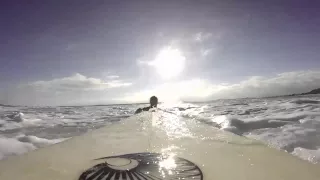 Surfing at Perranuthnoe, Cornwall