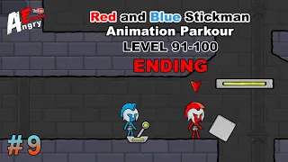 ENDING Red and Blue Stickman : Animation Parkour - Gameplay #9 Level 91-100 (Android)