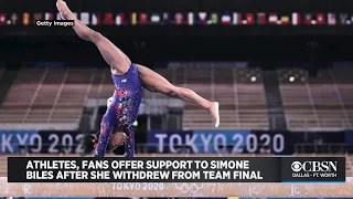 Athletes, Fans Offer Support To Simone Biles After She Withdrew From Olympics Gymnastics Team Final