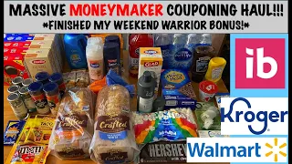 MASSIVE MONEYMAKER COUPONING HAUL! ~ FINISHED MY WEEKEND WARRIOR BONUS~ KROGER & WALMART