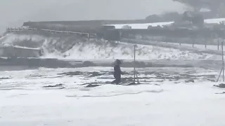 Person almost swept from Falmouth beach during Storm Emma