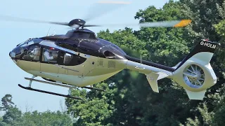 Airbus Helicopters H135 (EC135) & AgustaWestland AW109 S landing take off at Royal Ascot heliport