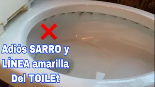 ✅como eliminar EL SARRO Y LA LINEA AMARILLA DEL TOILET - COMO limpiar el BAÑO FACIL Y RAPIDO