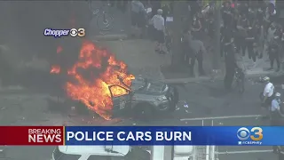 Police Vehicles Set On Fire, Buildings Vandalized As Huge Crowds Rally In Center City Demanding Just