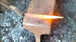 turning rusty nut knife | sharp knife made | 😳