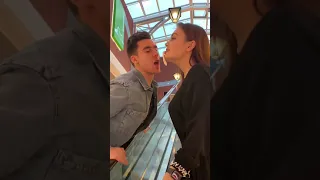 Fail kiss prank on public place