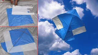 How to Make Plastic Bag kite with 2 color and flying test - Big kite flying - Mr. kites