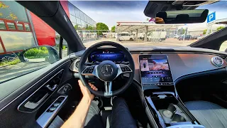 New Mercedes EQE 2023 Test Drive POV | 4K