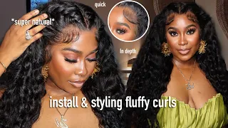 Fluffy Curls | Super Simple Install + Easy Wig Hairstyle Ft Hermosa Hair