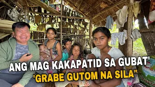 BAHAY NA BINALOT NG DAHON NG SAGING NANG MAGKAKAPATID NA NAKATIRA SA KAGUBATAN