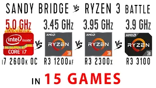 i7 2600k OC vs Ryzen 3 1200AF vs Ryzen 3 2300X vs Ryzen 3 3100 in 15 Games