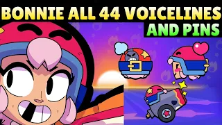 New Brawler BONNIE Voice Lines And PINS  - Brawl Stars Season 12 Update