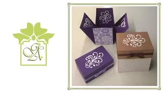 Drop Sided Rectangular Surprise Gift Box With folded corners and hidden sentiments © (Box Tutorial).
