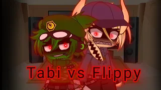 Gacha reacts to ( FNF Tabi vs Flippy )