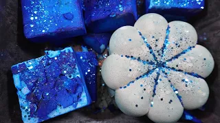 Blue dyed chalk + soft reforms | Satisfying | ASMR |Sleep aid| Relax| Anxiety relief