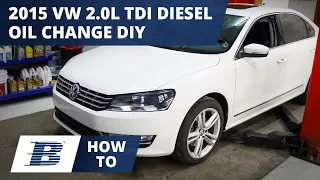 2015 VW Passat 2.0L TDI Diesel Oil Change DIY (Jetta, Golf, Beetle, Audi A3)