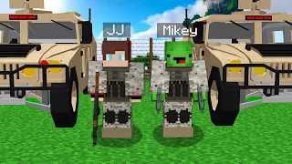 Mikey and JJ Joins THE MILITARY in Minecraft Challenge (Maizen Mizen Mazien)