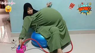 drama parodi❤😱keseruan mama pompa balon jumbo dalam baju sampai meledak