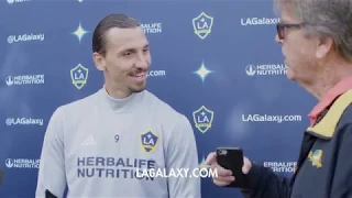 Happy Birthday Zlatan! LA Galaxy media present Zlatan Ibrahimovic with a cane for his birthday