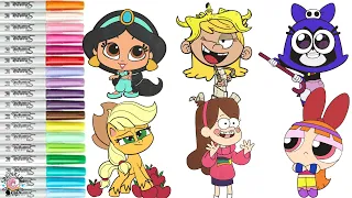 Coloring Book Compilation My Little Pony Gravity Falls Powerpuff Girls Disney Princess Teen Titans