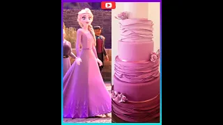 Frozen elsa and dress matching cake#elsa #viralshort#ytshortsvideo #disneycharacter #disneyprincess