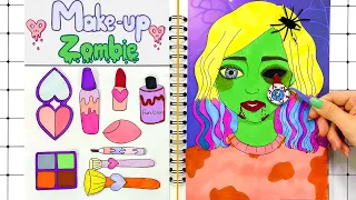【🐾paper diy🐾】Paper Diy Makeup | Enid Zombie Makeup | Super Diy Paper