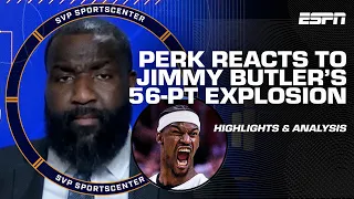 Jimmy Butler's franchise record 56-PT takeover left Perk 'amazed and confused' 🤣 | SC with SVP