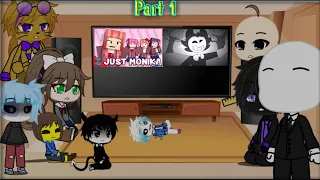 Fandom react to ddlc and bendy the ink machine (part1) (gacha club)