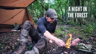 Solo Camping in the Forest - Campfire Cooking with the Firebox Freestyle - Bushcraft Tent