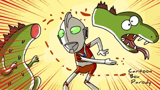 GODZILLA VS ULTRAMAN | Cartoon Box Parody #37 | Superhero Funny Cartoons