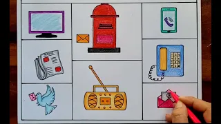 Means of Communication Project for kids | Means of communication drawing